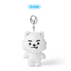 White plush keychain with black accents on a white background, featuring the brand 'SnoWe'.
