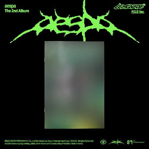 Album cover with green text and abstract design on a black background