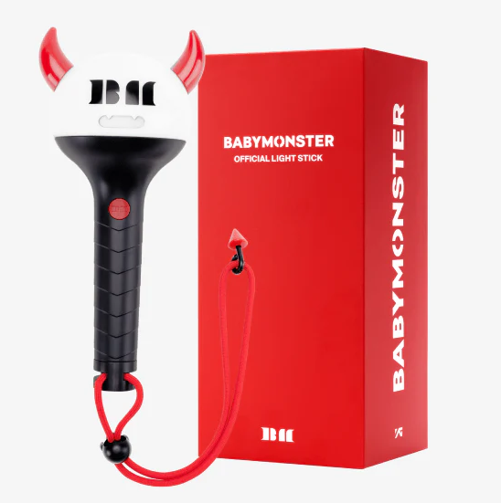 Black light stick with red accents and a red Babymonitor box on a white background