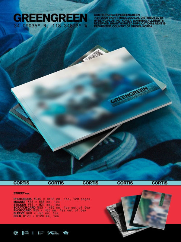 Product packaging with 'Greengreen' branding on a blue fabric background