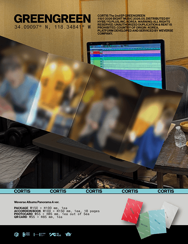 Collage of a person using a computer with text and album cover elements.