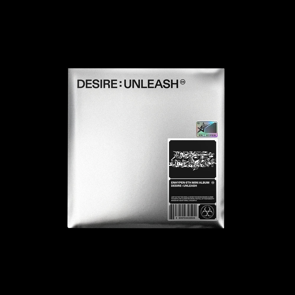 Album cover with 'DESIRE: UNLEASH' text on a black background