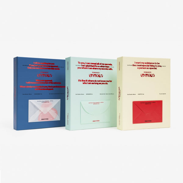 Three books with different colored covers on a white background