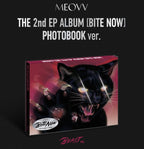 Album photobook packaging with a black cat illustration and text on a dark background