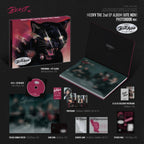 Meowy The 2nd EP Album 'Bite Now' Photobook with packaging and contents on a dark background